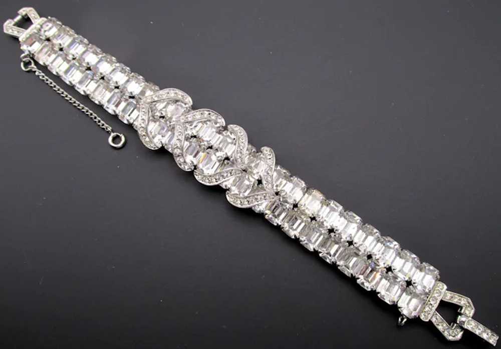 Sparkling 1950s Weiss Crystal Baguette Rhinestone… - image 2