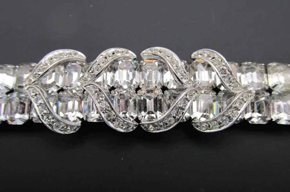 Sparkling 1950s Weiss Crystal Baguette Rhinestone… - image 3