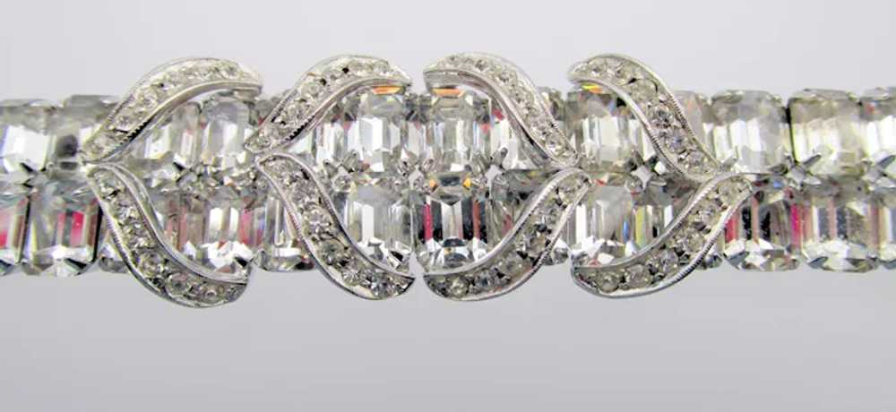 Sparkling 1950s Weiss Crystal Baguette Rhinestone… - image 4