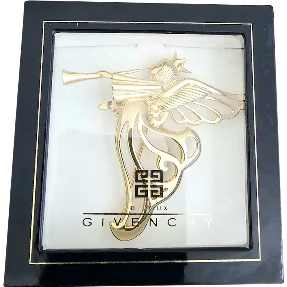 Vintage GIVENCHY Heralding Angel with Trumpet Pin… - image 1