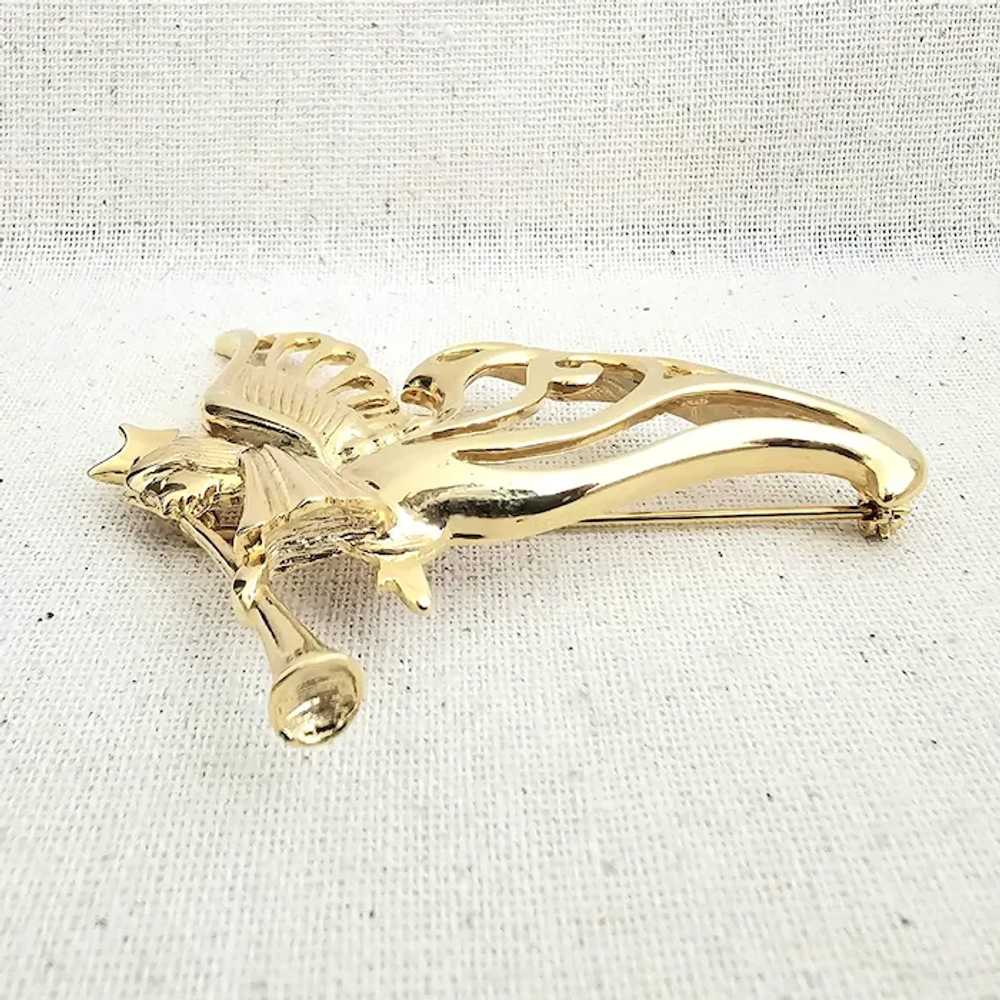 Vintage GIVENCHY Heralding Angel with Trumpet Pin… - image 3