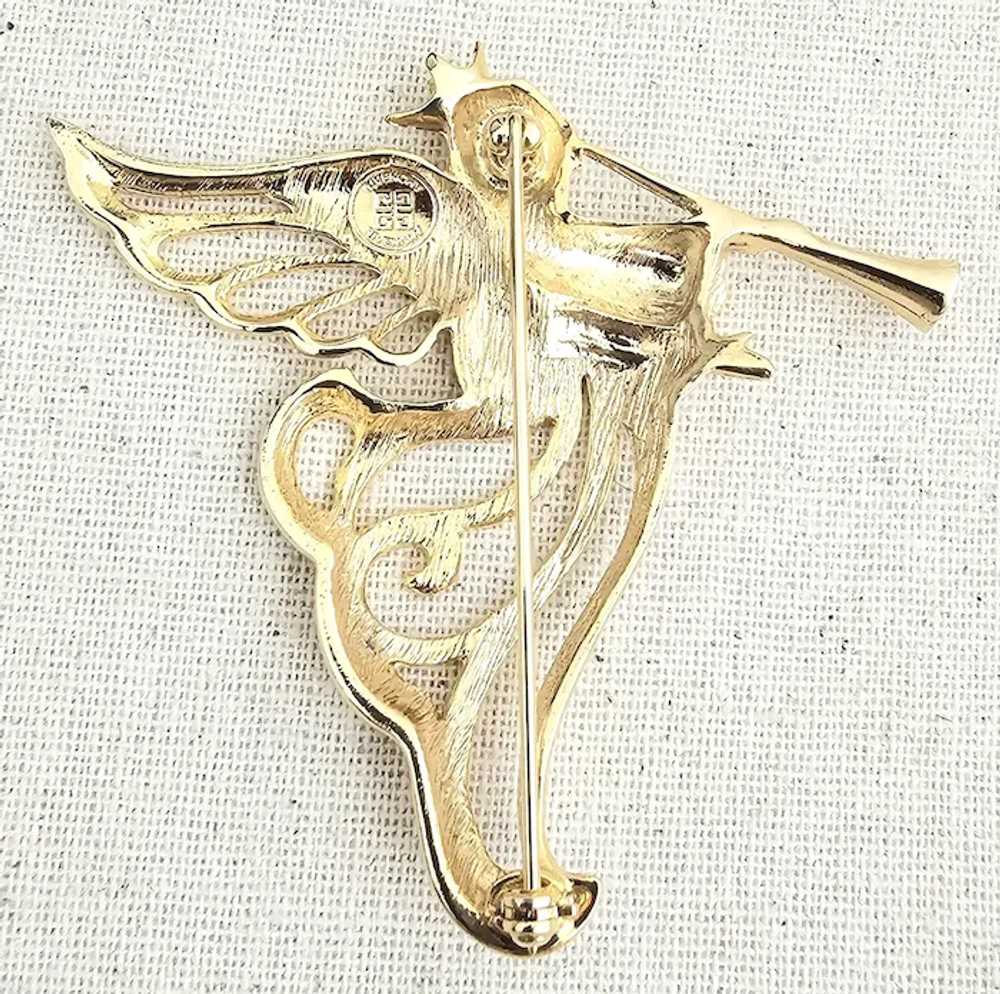 Vintage GIVENCHY Heralding Angel with Trumpet Pin… - image 5