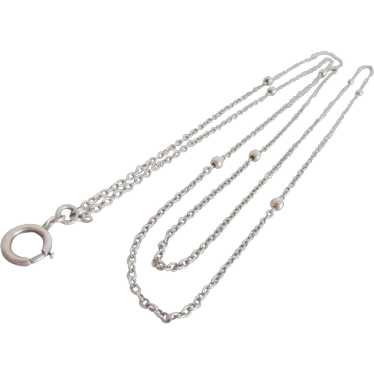 58" Antique French Silver Station Necklace Long G… - image 1