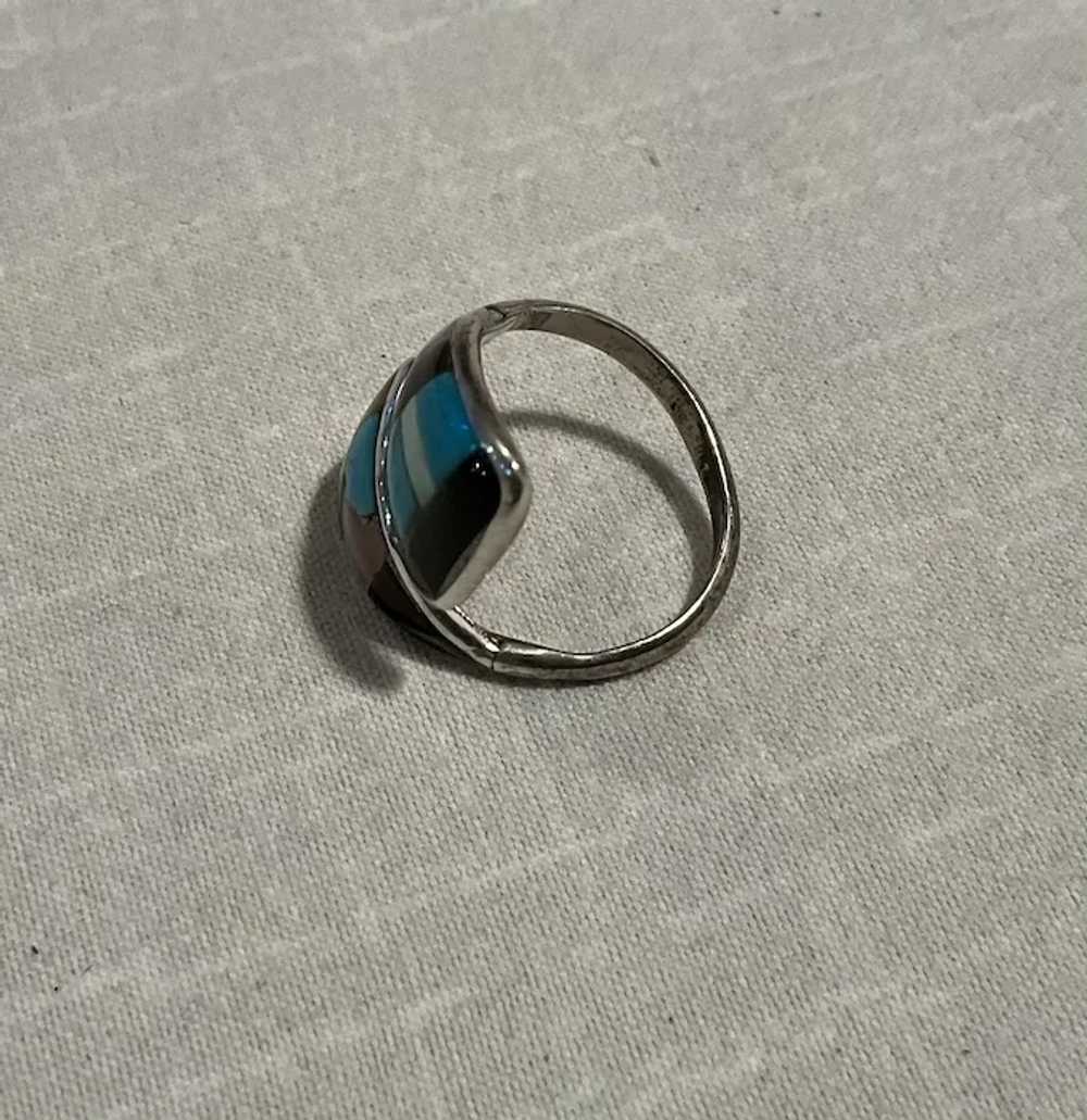 Sterling Silver Multi Stone By Pass Ring - image 3