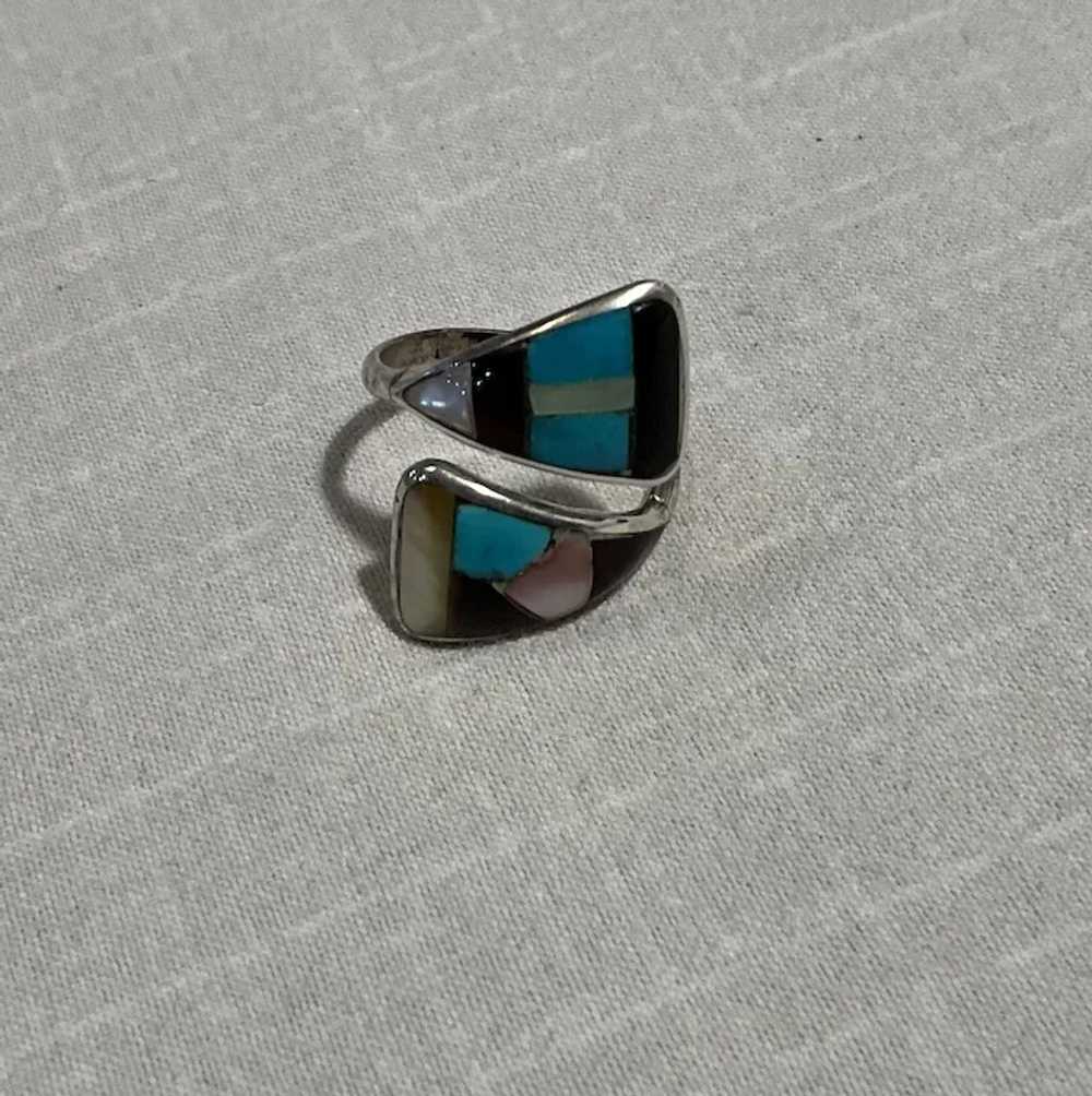 Sterling Silver Multi Stone By Pass Ring - image 5