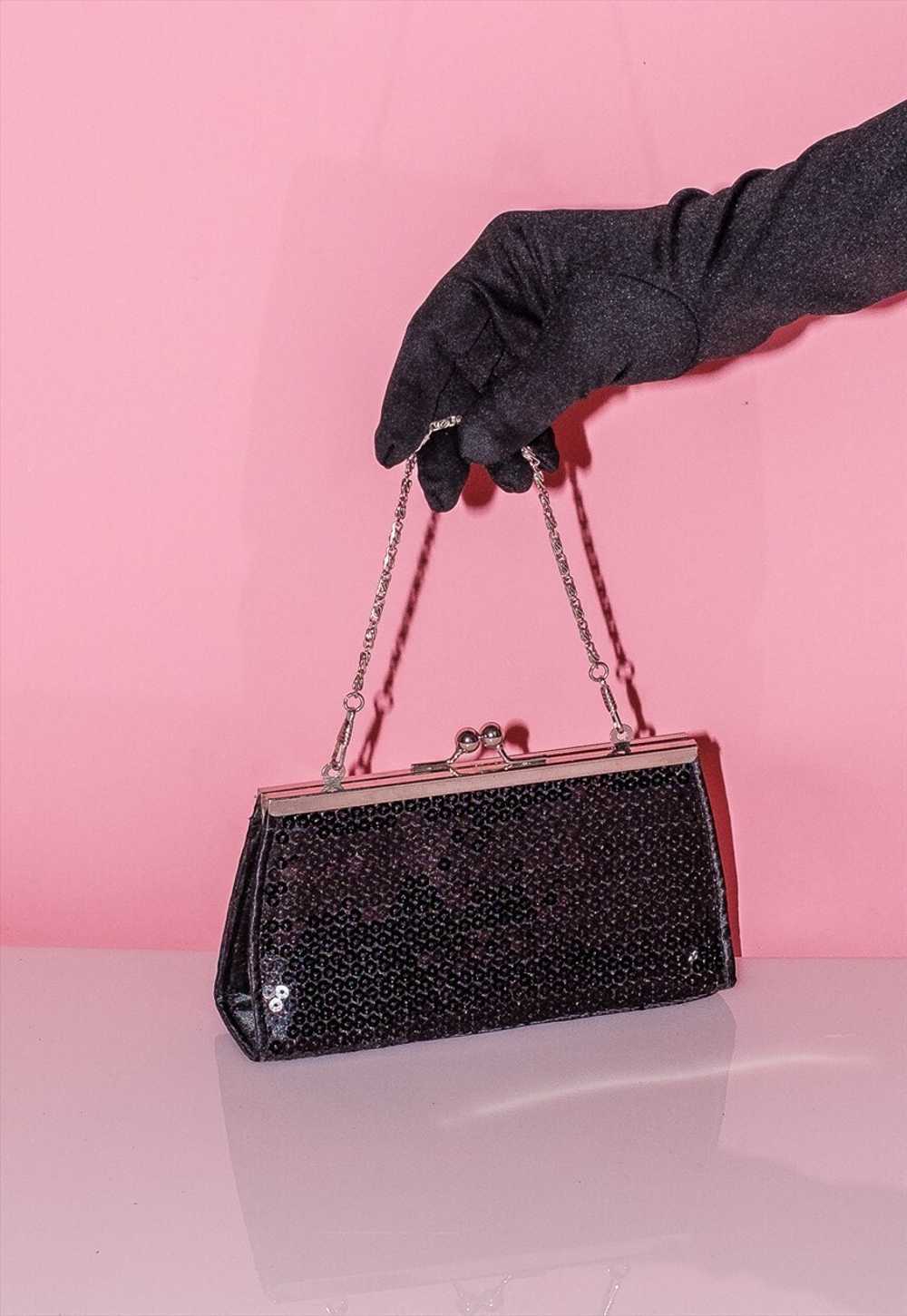 Vintage Y2K party fab sequin chain clutch bag in … - image 2