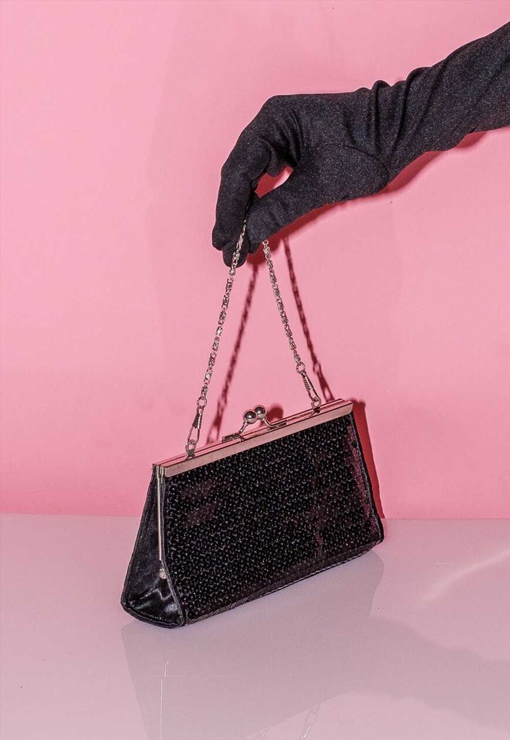 Vintage Y2K party fab sequin chain clutch bag in … - image 4