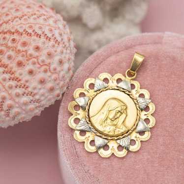Retro madonna pendant 18k - Gem