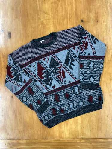 Art × Coloured Cable Knit Sweater × Vintage Vintag
