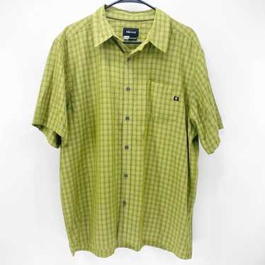 Marmot Marmot green mini window pane Button Up sh… - image 1