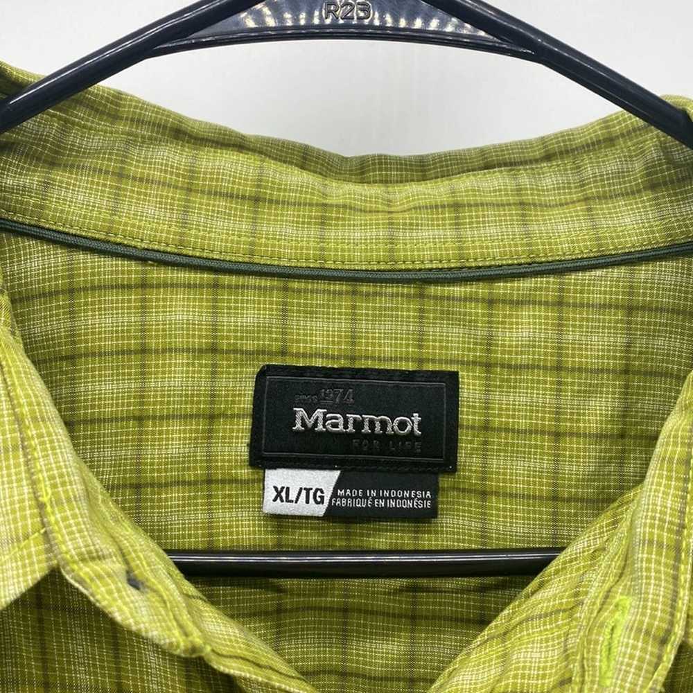 Marmot Marmot green mini window pane Button Up sh… - image 2