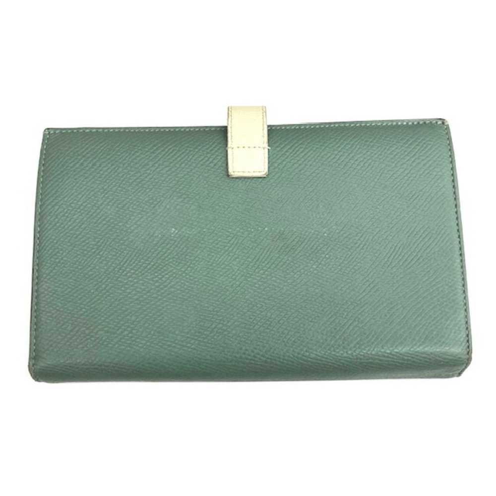 Celine Celine large strap wallet green leather bi… - image 2