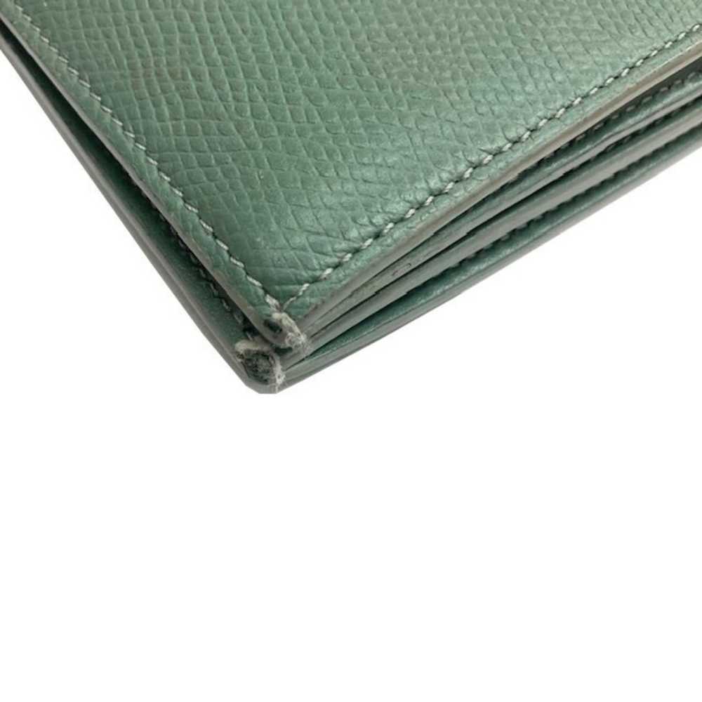 Celine Celine large strap wallet green leather bi… - image 6
