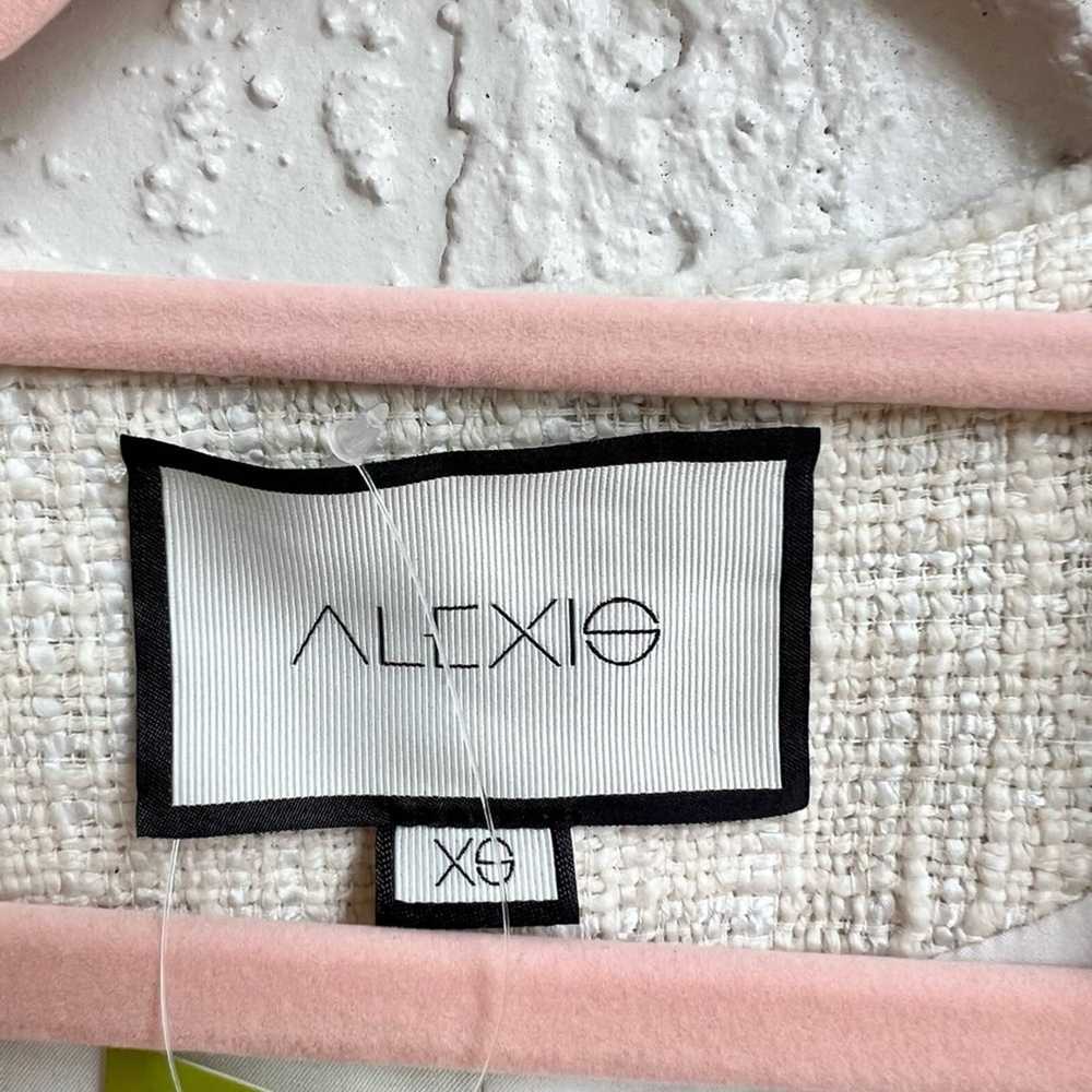 Alexis Alexis cream tweed fringe hem midi jacket … - image 5