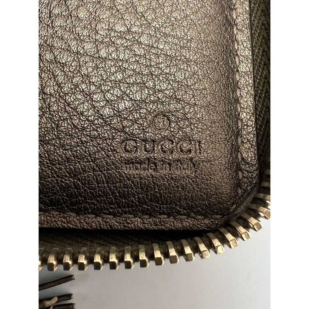Gucci Gucci Beige Diamante Bamboo Zip around Comp… - image 3