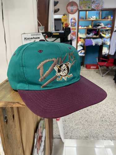 90s Anaheim Mighty Ducks Spellout Wrap Snapback Hat Cap Logo 7