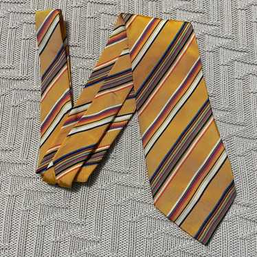 Altea Altea yellow striped silk tie - image 1
