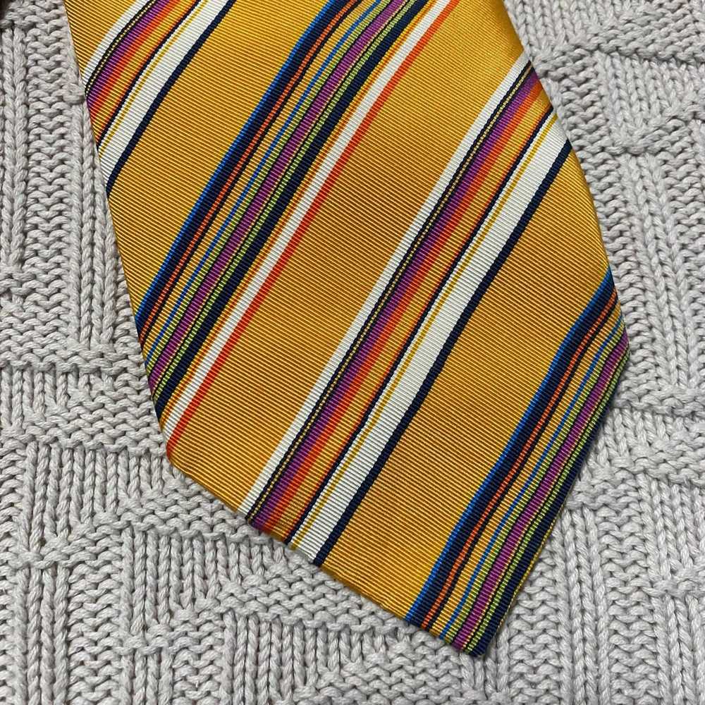 Altea Altea yellow striped silk tie - image 2