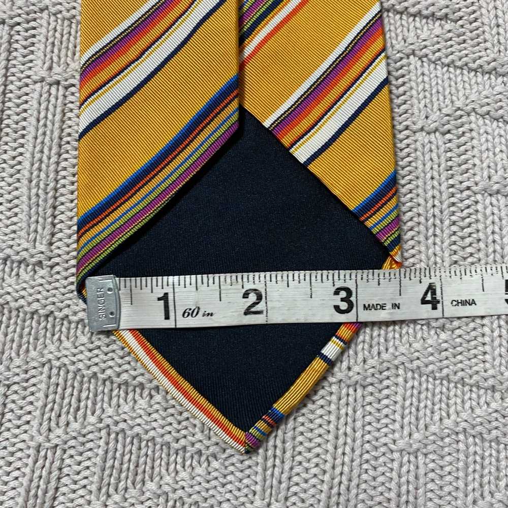 Altea Altea yellow striped silk tie - image 5