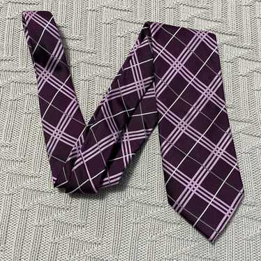 Altea Altea purple plaid silk tie - image 1