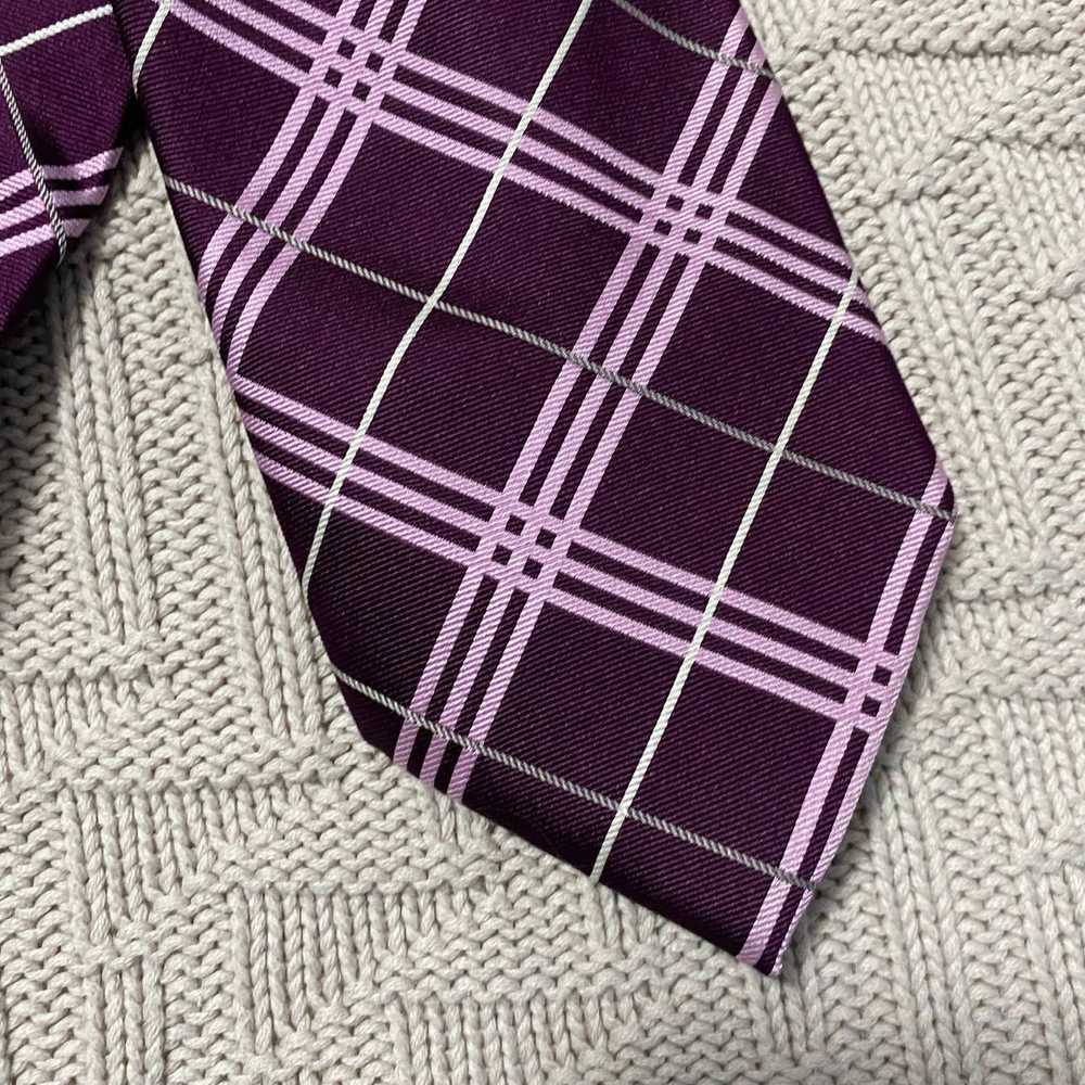 Altea Altea purple plaid silk tie - image 2