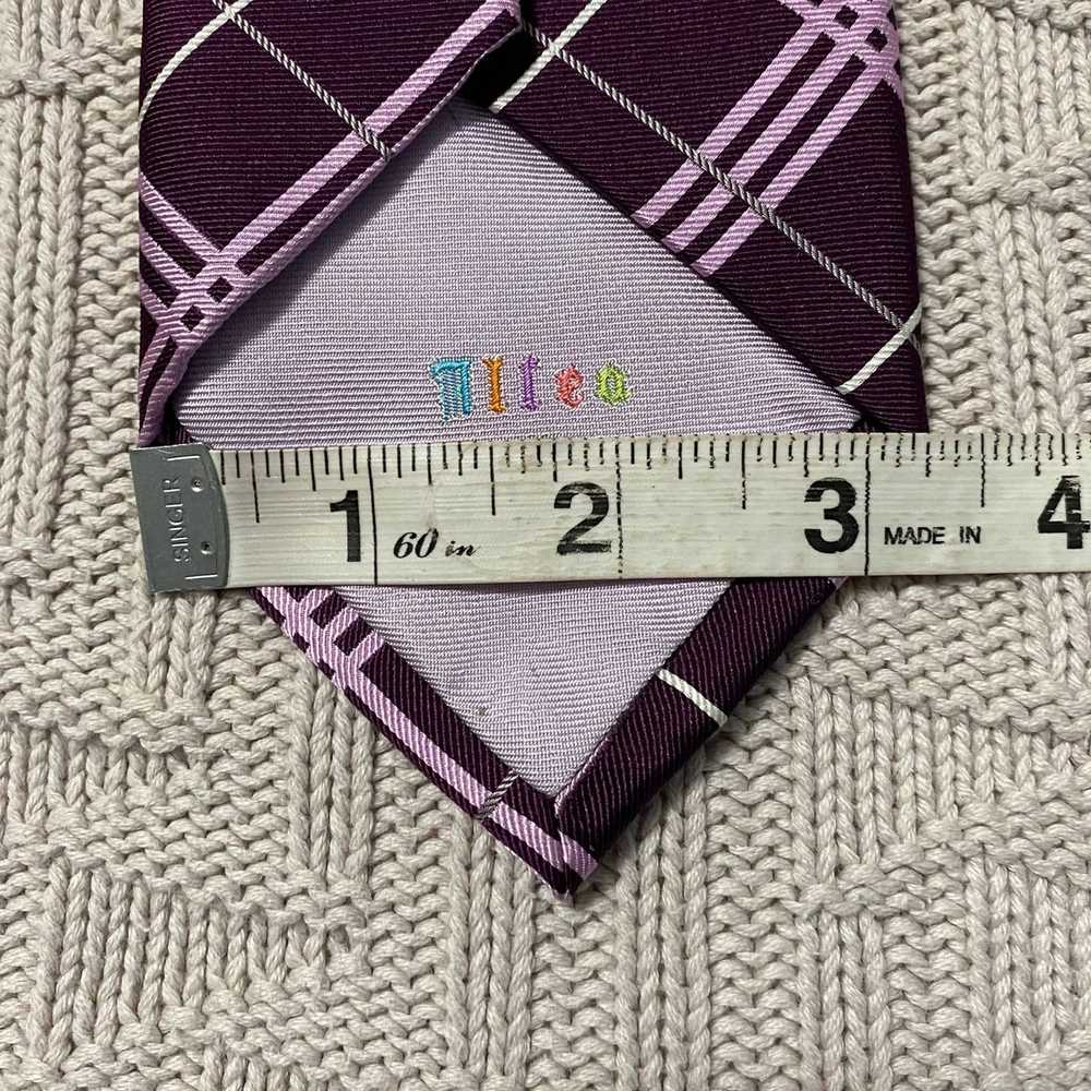 Altea Altea purple plaid silk tie - image 6