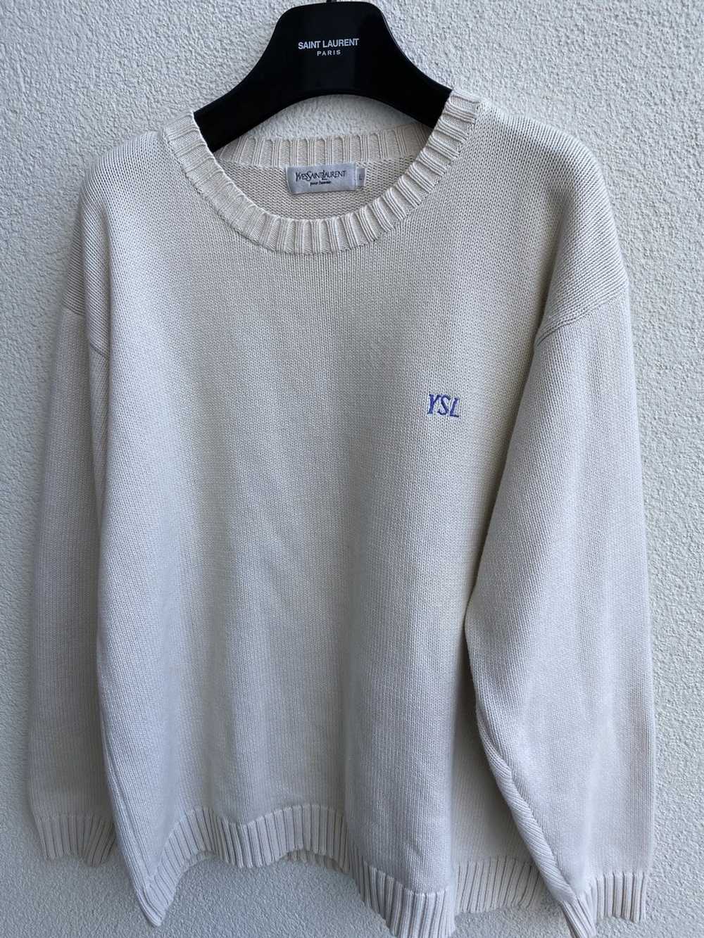 Yves Saint Laurent Beige YSL Knit Sweater - image 1