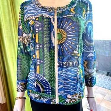 Colorful Netting Jacket With Chrome Studs And Zip… - image 1