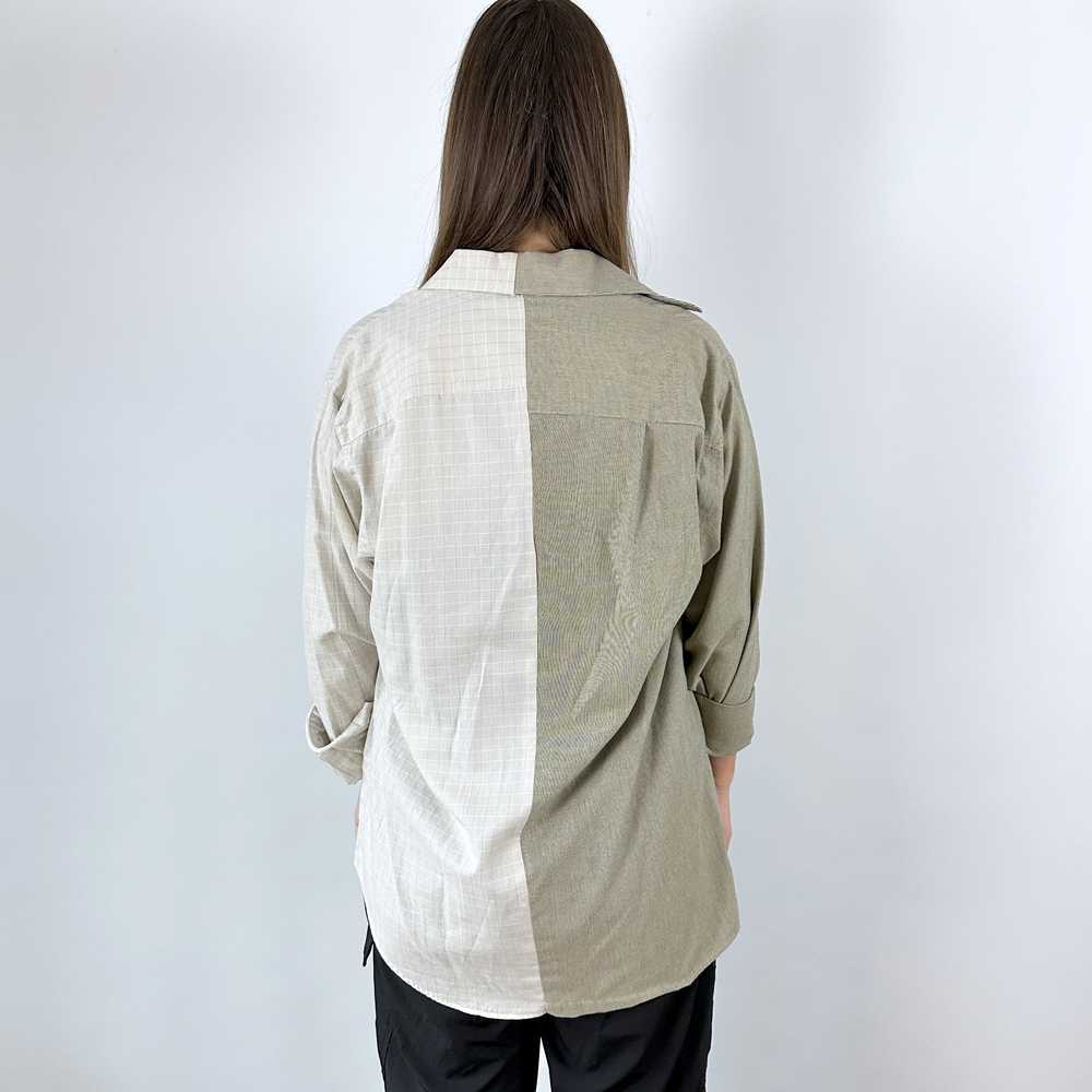 Neutral Plaid Half & Half Lounge Shirt (S-XXL) - image 8