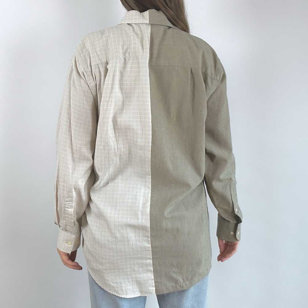 Neutral Plaid Half & Half Lounge Shirt (S-XXL) - image 9