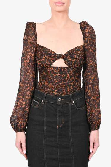 Cami NYC Brown Leopard Print Silk 'Kimmy' Bodysuit