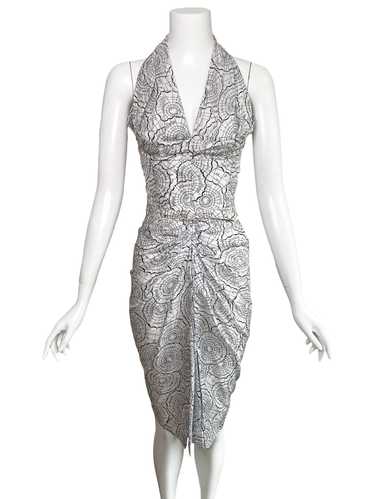 1950s Spiderweb Print Wiggle Dress - image 1