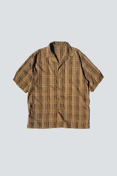 Loose Button Up - Brown Textured Plaid