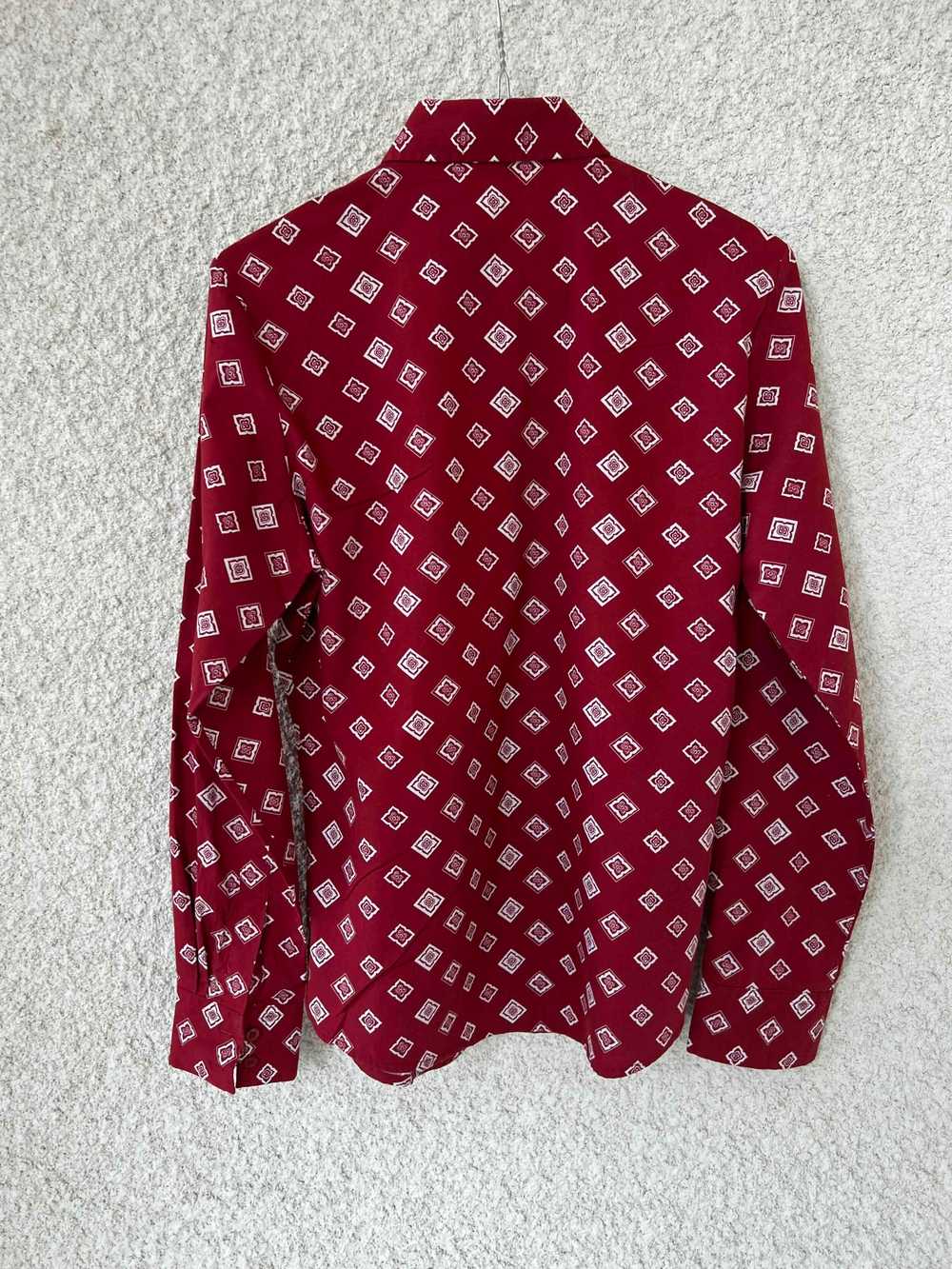 Provencal shirt - Provençal burgundy cotton blouse - image 2