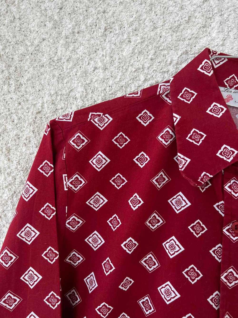 Provencal shirt - Provençal burgundy cotton blouse - image 3