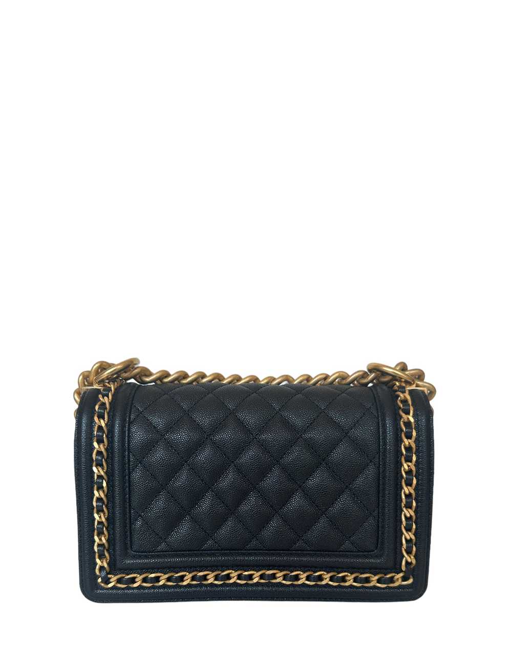 Chanel Black Caviar Leather Small Quilted Chain A… - image 4