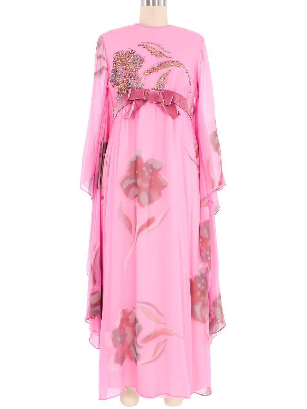 Emma Domb Hand Painted Kimono Sleeve Dress - image 4