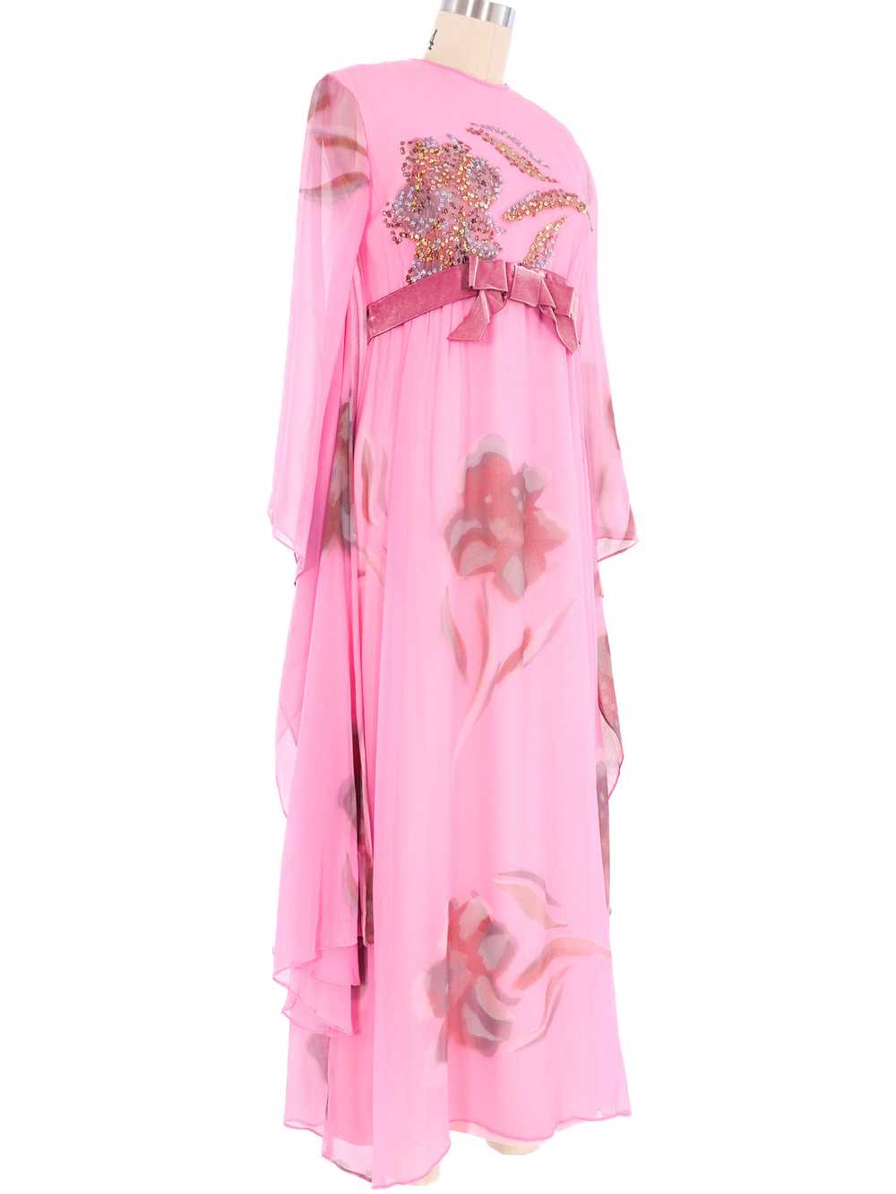 Emma Domb Hand Painted Kimono Sleeve Dress - image 5