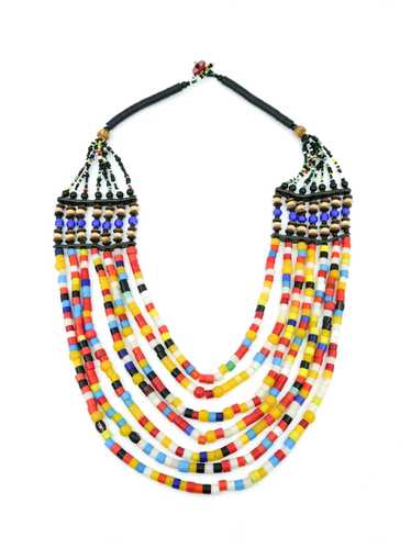 Multicolor Bead Bib Necklace