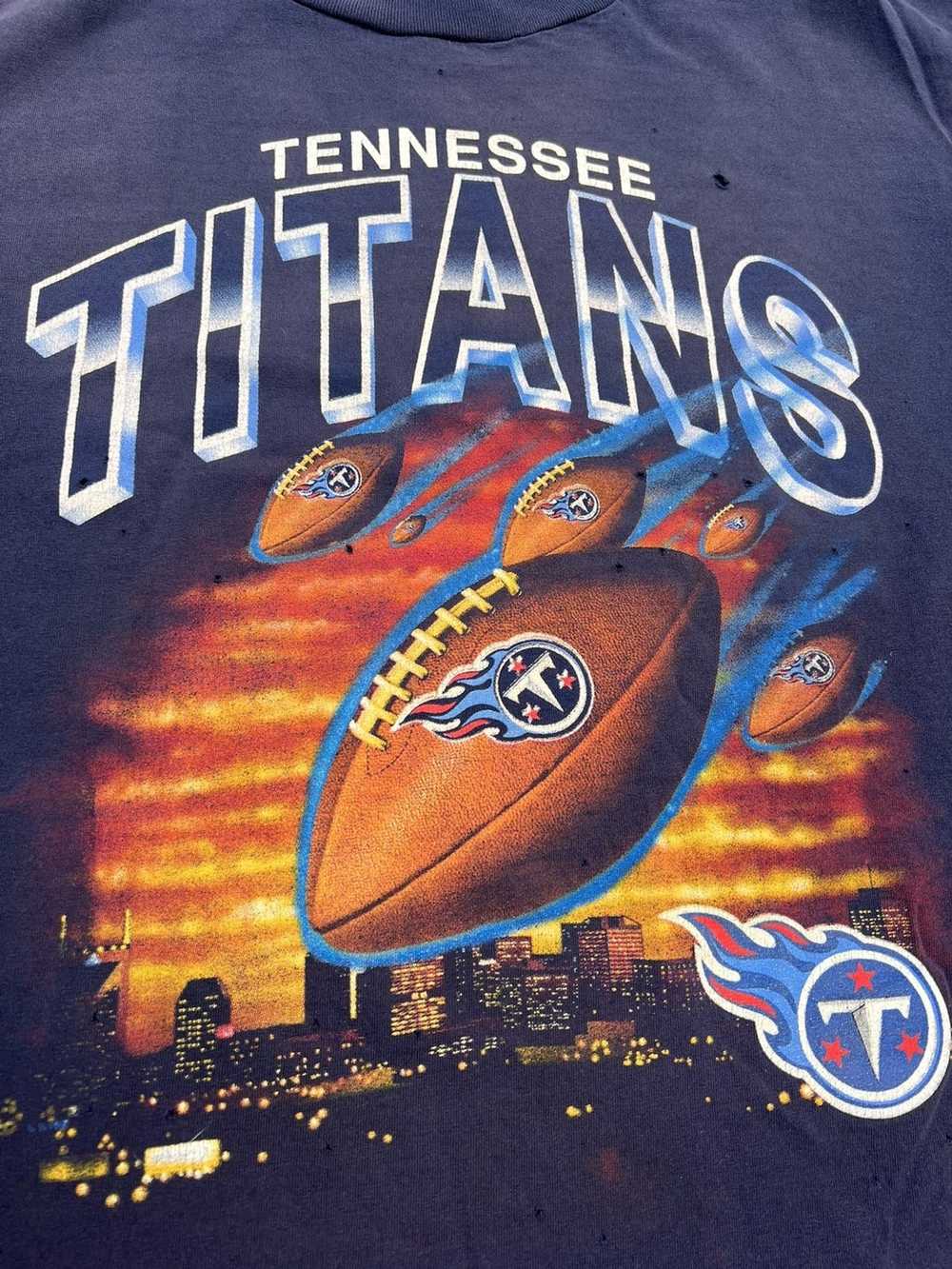 CustomCat Tennessee Titans Retro 90's NFL Crewneck Sweatshirt Red / L