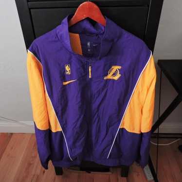 Official NBA LA Lakers Zip Track Jacket Hoodie Warm Up Men's Sz S Vintage