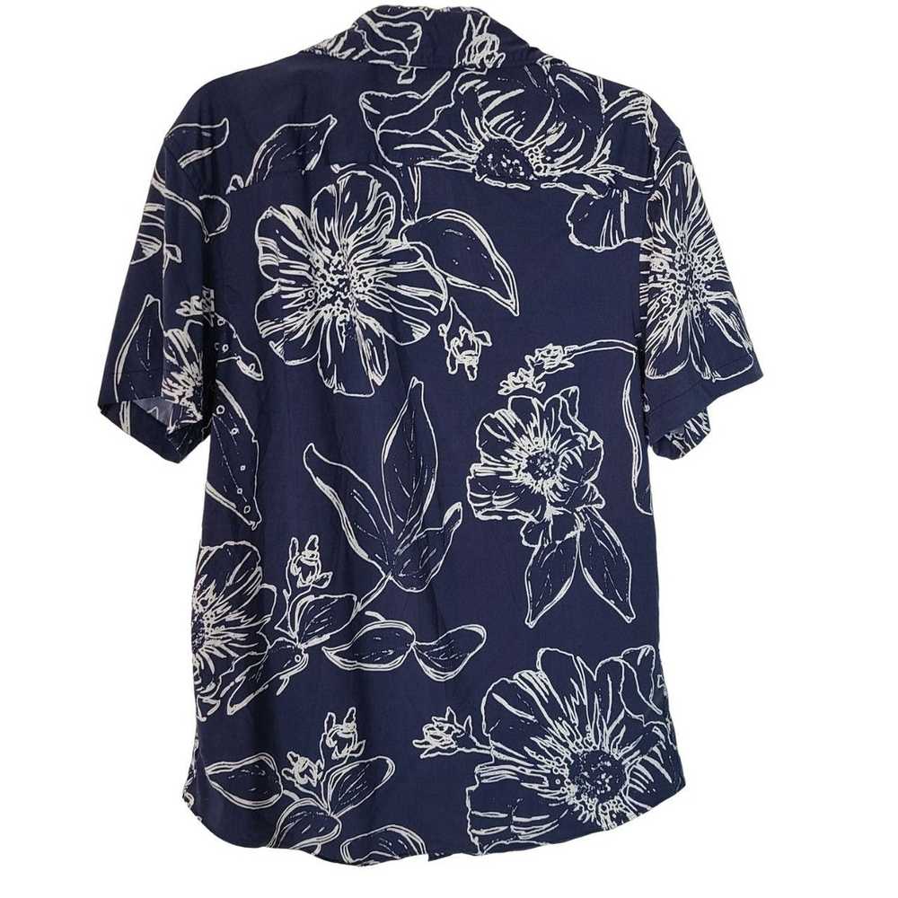 Zara ZARA Mens L Blue Floral Print Short Sleeves … - image 6