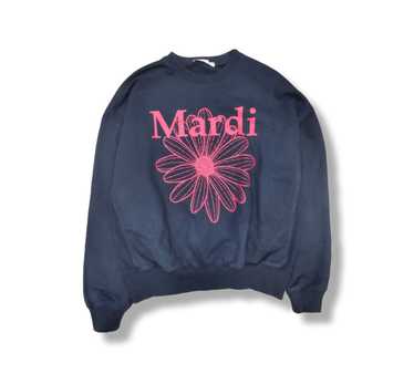 ●Mardi Mercredi●UNISEX SWEATSHIRT NEEDLEWORK_BLACK PINK Mardi Mercredi Sweatshirt Flowermardi Needlework Black Pink