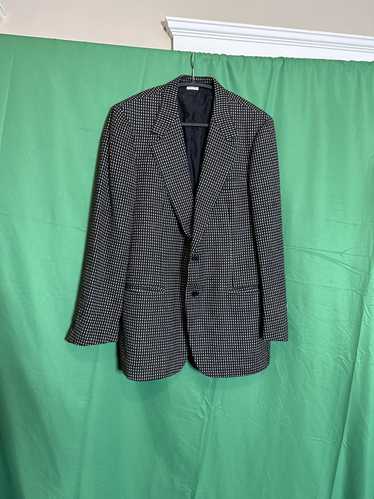 Brioni Thick knit wool windowpane check blazer Ita