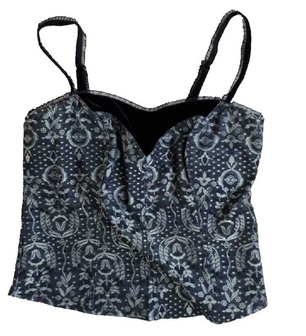 Other ARIANNE Lace Print Velour Detail Black Bust… - image 1