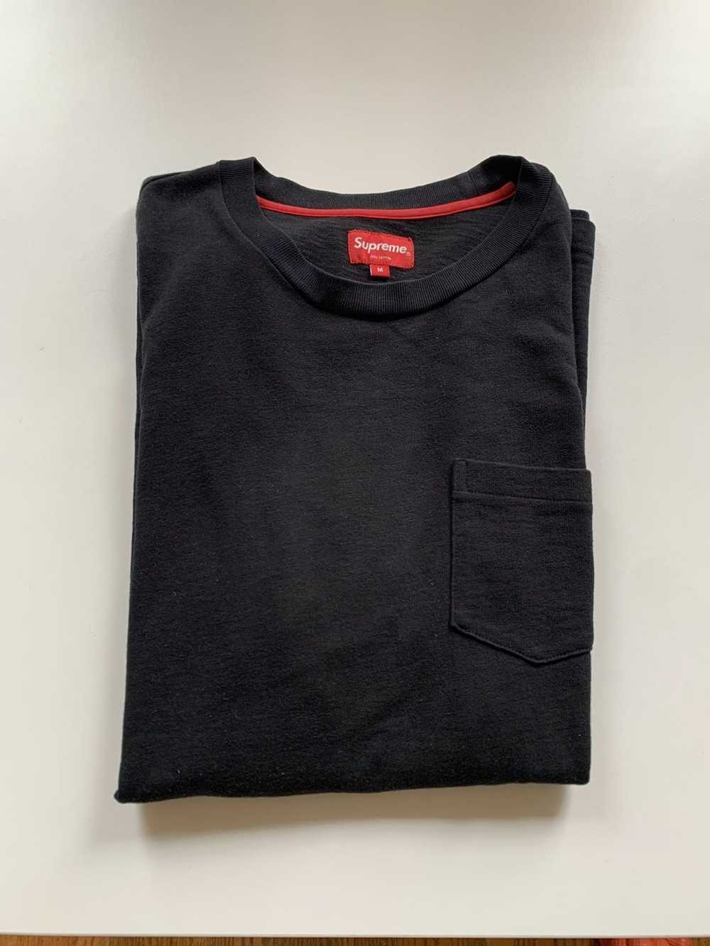 Supreme Supreme L/S Pocket Tee Black Sz M FW13 - image 1