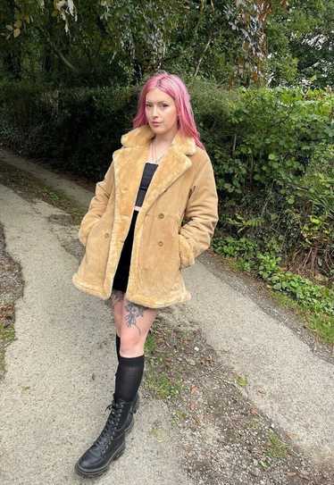 Vintage Gorgeous 80s Suede Shearling Winter Coat