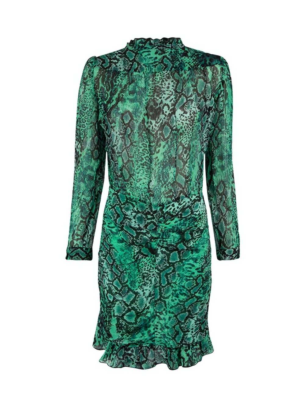 Ba&sh Green Snakeskin Mini Sheer Dress - image 1