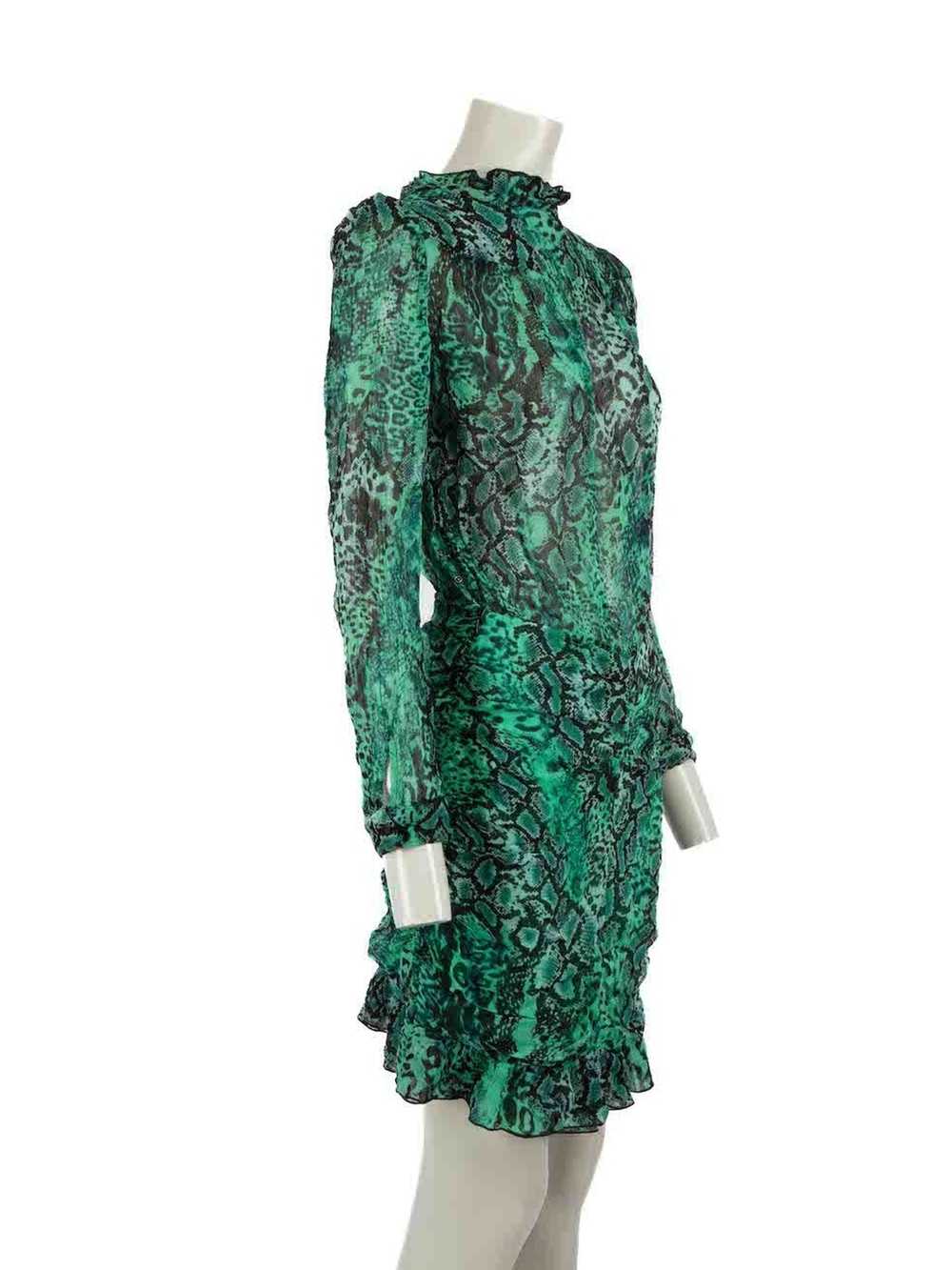 Ba&sh Green Snakeskin Mini Sheer Dress - image 2