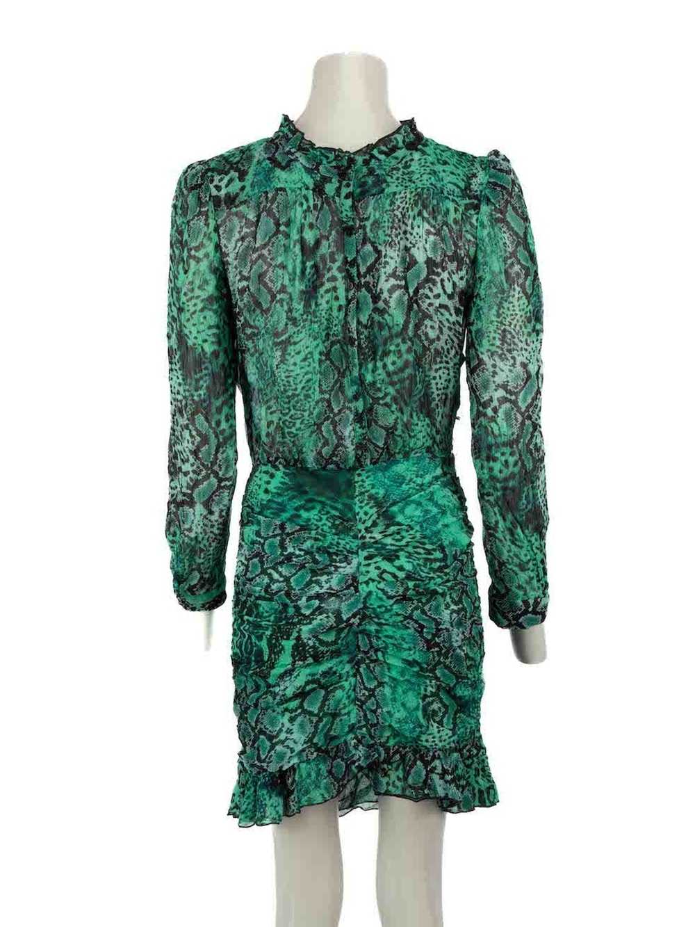 Ba&sh Green Snakeskin Mini Sheer Dress - image 3